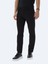 Siyah Düz Dokuma Slim Fit Casual Pamuk Karışımlı Pantolon 2