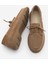 Kadın Hakiki Deri Bağlamalı Loafer Günlük Ayakkabı Enita Camel Süet 10