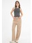 Antrasit Halter Yaka Fitilli Örme Crop Bluz 3
