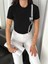 98 Paris Yazılı Slim Fit Crop Kısa Kollu T-Shirt 1