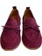 Mor Deri Süet Fiyonk Detay Comfort Taban Loafer 2