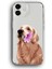Apple iPhone 11 Uyumlu Baskılı Şeffaf Kılıf Kapak "golden Retriever Çiçek" 1