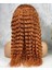 Gerçek Front Lace Tül Peruk - Afro Dalgalı - Bakır 70-75 cm 4