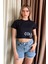 Kadın Colccı Baskılı Crop T-Shirt 1