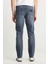%100 Pamuk Frank Relaxed Fit Geniş Kesim Açık Gri Jean Denim Pantolon 4