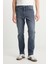 %100 Pamuk Frank Relaxed Fit Geniş Kesim Açık Gri Jean Denim Pantolon 3