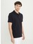 Polo Yaka Jakarlı Siyah Erkek T-Shirt ACE091252298_SYH 3