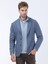 Mavi Düz Modern Fit Yün Karışımlı Örme Ceket 1