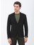 Siyah Düz Slim Fit Örme Ceket 1