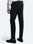 Lacivert Düz Dokuma Slim Fit Klasik Yün Karışımlı Pantolon 4