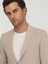 Bej Düz Slim Fit Ceket 4