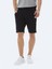 Siyah Düz Örme Jogging Fit Casual Bermuda 2