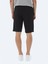 Siyah Düz Örme Jogging Fit Casual Bermuda 5