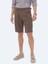 Kahverengi Dokuma Carrot Fit Casual Bermuda 2