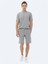 Gri Düz Örme Jogging Fit Casual Bermuda 1