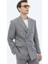 Gri Kareli Slim Fit Pamuk Karışımlı Takım Elbise 2
