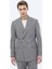 Gri Kareli Slim Fit Pamuk Karışımlı Takım Elbise 3