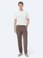 Kahverengi Dokuma Carrot Fit Casual Pantolon 1