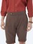 Kahverengi Dokuma Carrot Fit Casual Bermuda 3