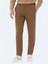 Kahverengi Dokuma Slim Fit Casual Pantolon 2