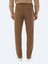 Kahverengi Dokuma Slim Fit Casual Pantolon 5