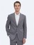 Gri Çizgili Modern Fit Takım Elbise 1