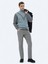 Gri Dokuma Slim Fit Casual Pamuk Karışımlı Pantolon 1