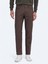 Kahverengi Dokuma Slim Fit Casual Pamuk Karışımlı Pantolon 2