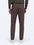 Kahverengi Dokuma Slim Fit Casual Pamuk Karışımlı Pantolon 4