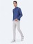 Gri Dokuma Slim Fit Casual Pamuk Karışımlı Pantolon 2