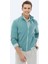 Koyu Mint Regular Fit Dik Yaka Casual Dokuma Mont 1