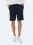 Lacivert Düz Örme Jogging Fit Casual Bermuda 2