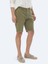 Haki Dokuma Slim Fit Casual Pamuk Karışımlı Bermuda 3