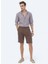 Kahverengi Dokuma Carrot Fit Casual Bermuda 1