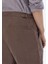Kahverengi Dokuma Carrot Fit Casual Bermuda 4