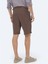 Kahverengi Dokuma Carrot Fit Casual Bermuda 5