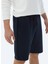 Lacivert Düz Örme Jogging Fit Casual Bermuda 5
