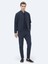 Lacivert Çizgili Oversize Fit Takım Elbise 1