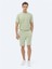 Açık Yeşil Düz Örme Jogging Fit Casual Bermuda 1