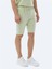 Açık Yeşil Düz Örme Jogging Fit Casual Bermuda 3