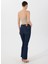 Standart Bel Düz Paça Flare Koyu Lacivert Kadın Denim Pantolon Georgıa Skınny Flare5 5