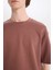 %100 Pamuk Boxy Fit Bisiklet Yaka Kısa Kollu Tişört E0493AX25SM 5