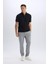 Slim Fit Dar Kesim Polo Yaka Pamuklu Kısa Kollu Siyah Tişört X2594AZ25SP 2
