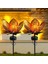 Güneş Enerjili Dekoratif Metal Çiçek Bahçe Balkon Teras LED Aydınlatma Solar Glass Flower Light 3