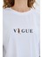Kadın Vogue Baskılı %100 Pamuk Oversize Kadın Tişört 2