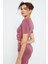 Gül Kurusu Yüksek Bel Kapri-Crop T-Shirt Slim Fit Kadın Tayt Takım - 95285 6