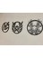 3'lü Yaprak Desenli Metal Tablo , Siyah 4