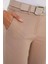 6538 Kemerli Ispanyol Paça Pantolon - Bej 4