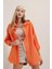 3900 Oversize Uzun Basic Gömlek - Turuncu 1