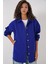 0674 Cepli Oversize Gömlek - Saks 1
